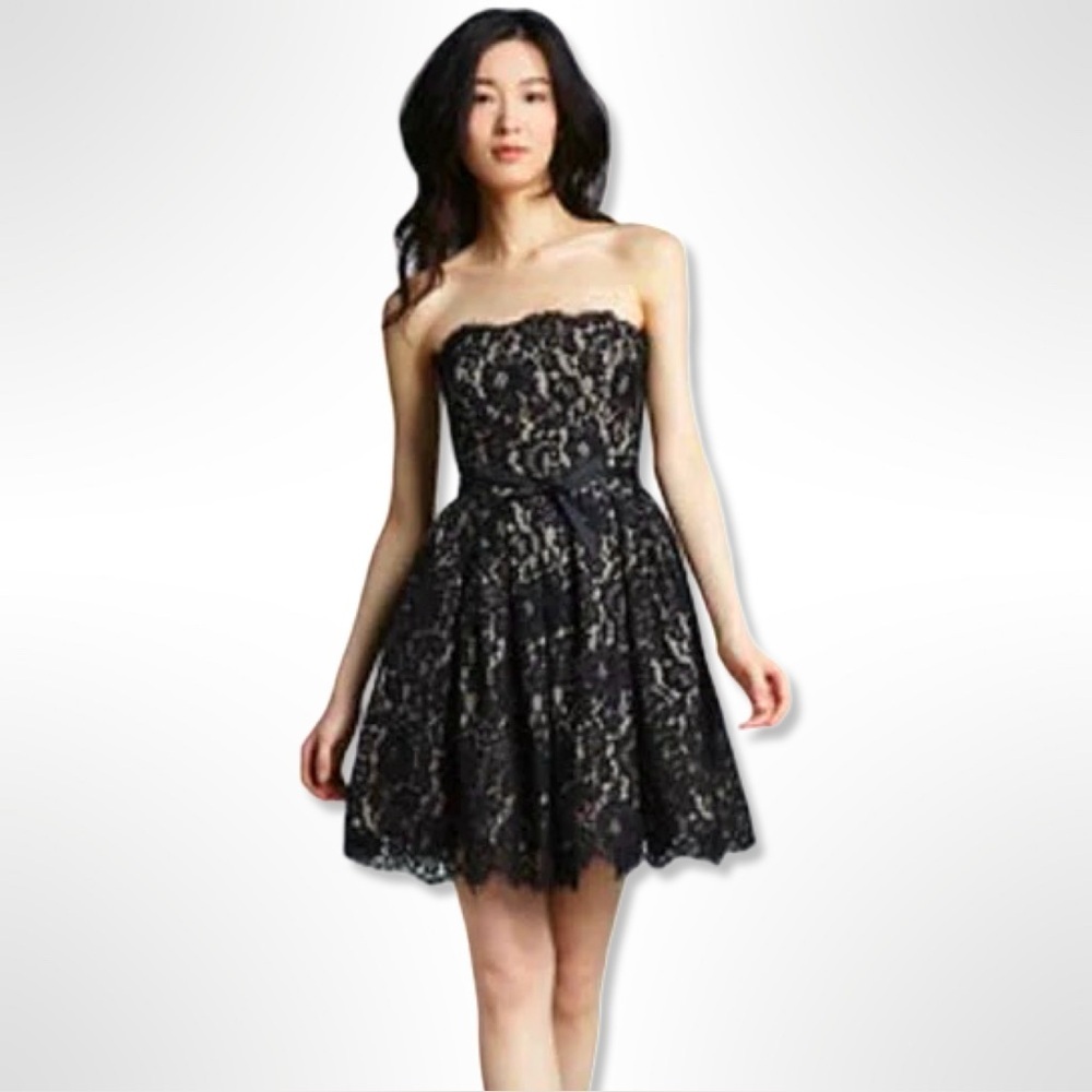 Neiman Marcus Robert Rodriquez x Target Black Strapless Lace Party Dress Size 10